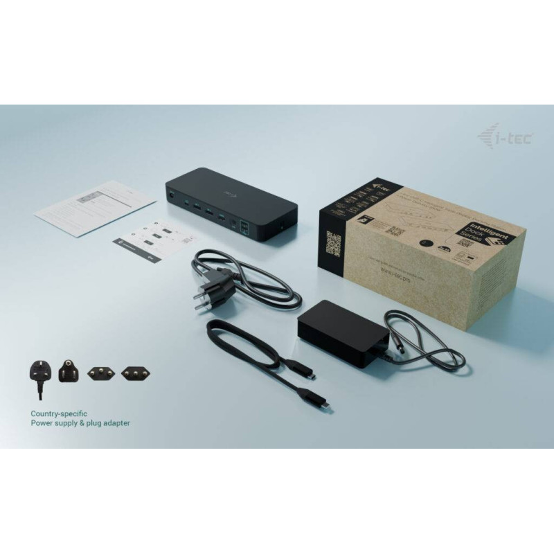 i-tec USB-C Intelligent Triple Display Docking Station, Power Delivery 100W