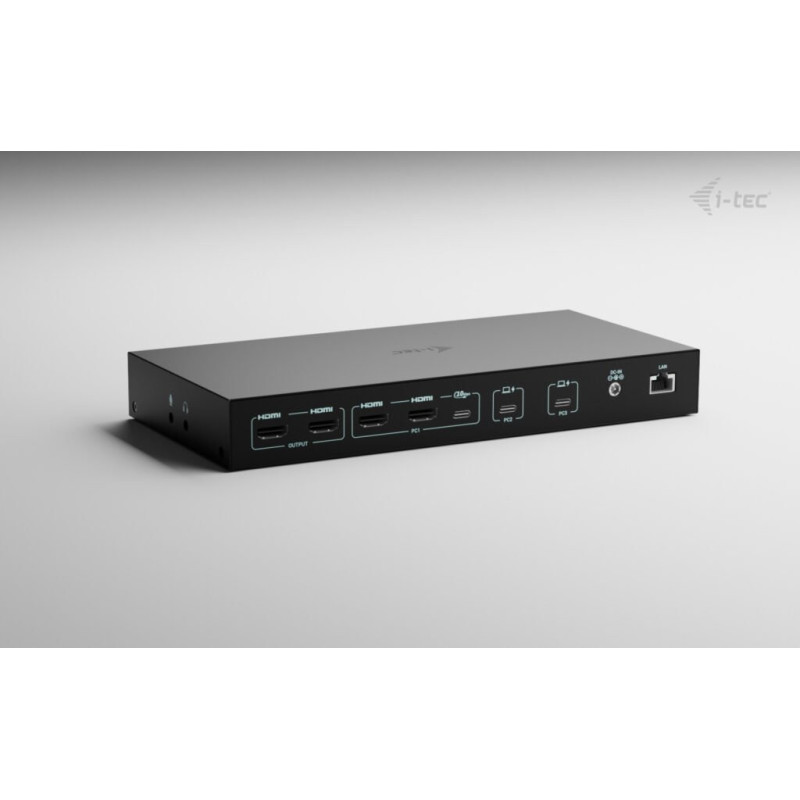 i-tec USB-C KVM Docking station pre 3 Hosts, Dual Display, 2x Power Delivery (1x 92W/2x 65W)